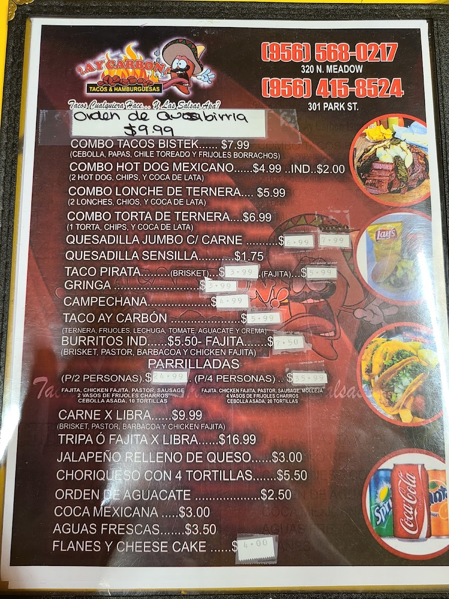 Ay Carbon Tacos and Hamburguesas Menu - Image 5