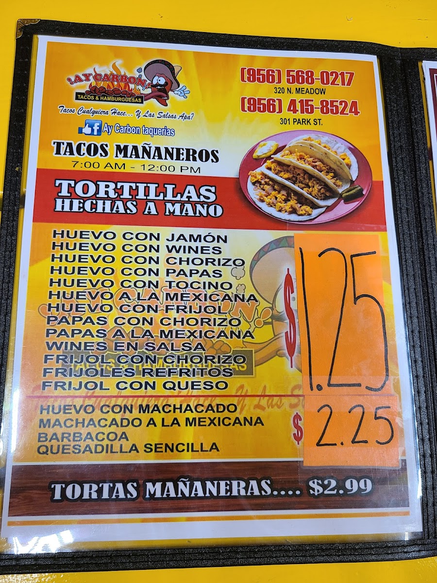Ay Carbon Tacos and Hamburguesas Menu - Image 6
